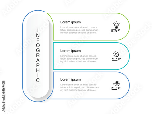 Design template infographic vector with icons and 3 step line  columns suitable for business information and web presentation