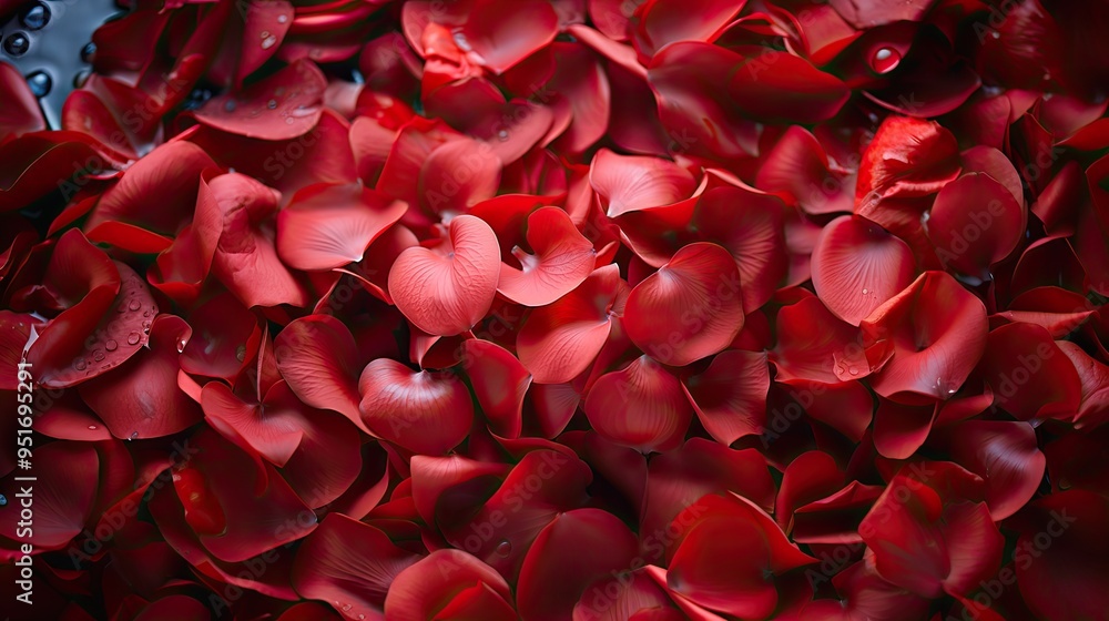 Beautiful red rose petals as background top view Beautiful red rose petals as background top view