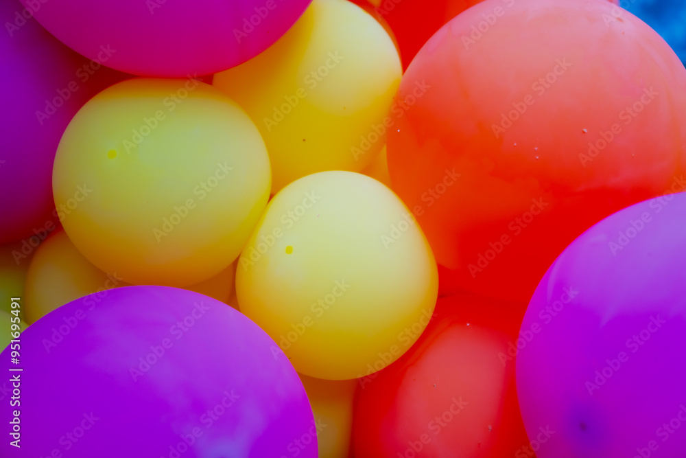 Many colorful balloons next to each other very close Many colorful balloons next to each other very close