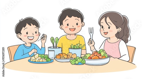Happy Family Enjoying a Healthy Meal Together