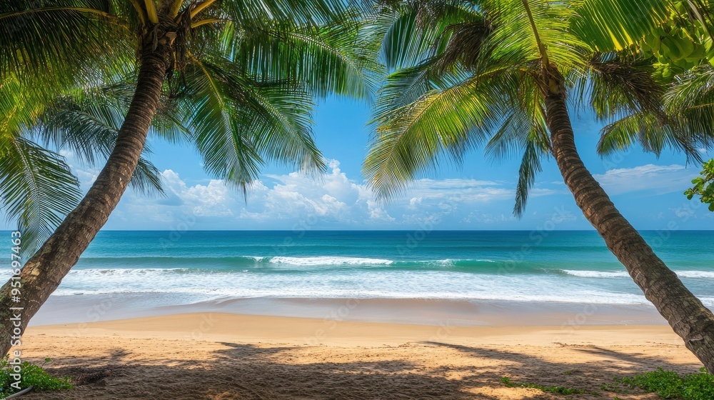 Obraz premium tropical beach panorama, seascape with a wide horizon