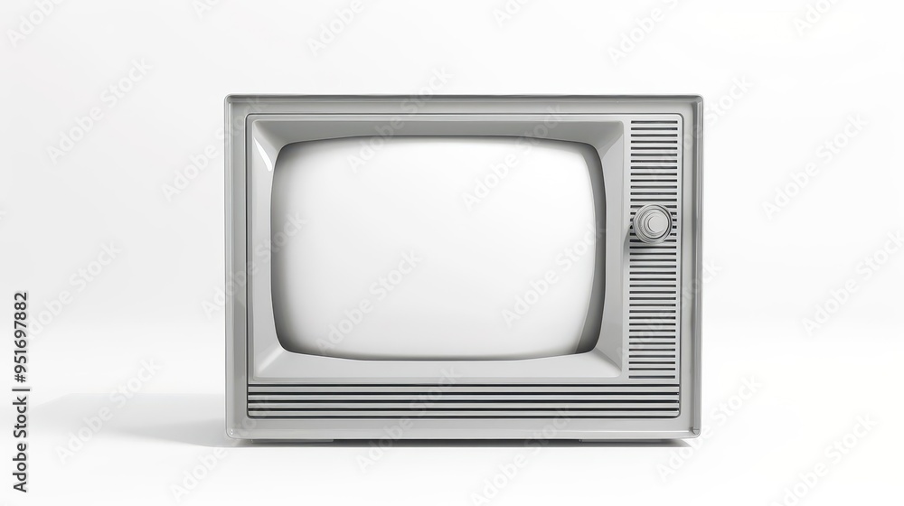 retro silver television isolated on white blank screen for your message product photo retro silver television isolated on white blank screen for your message product photo