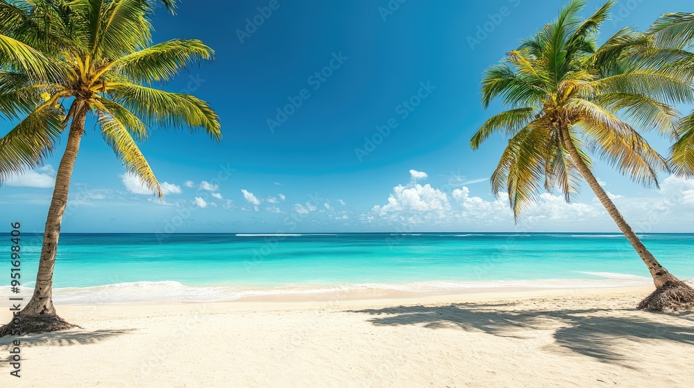 Obraz premium tropical beach panorama, seascape with a wide horizon