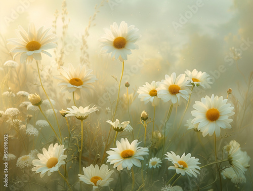 daisies in a field