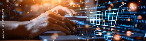 Hands Typing Credit Card De...