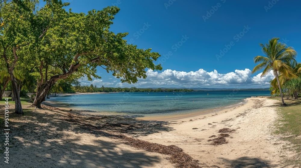 tropical beach panorama, seascape with a wide horizon tropical beach panorama, seascape with a wide horizon