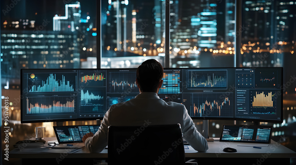 Stock trader professional market investment finance business analyst analysis economy financial crisis recession collapse trade earning profit success wealth return money fund manager portfolio Stock trader professional market investment finance business analyst analysis economy financial crisis recession collapse trade earning profit success wealth return money fund manager portfolio