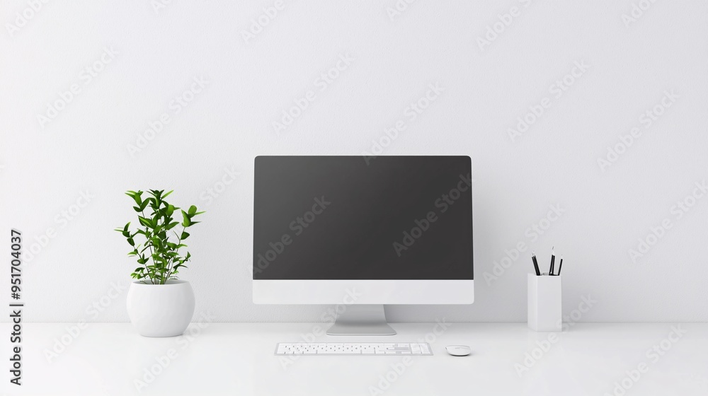 Clean and minimalist website design on a white background, modern user interface, sleek web aesthetics.