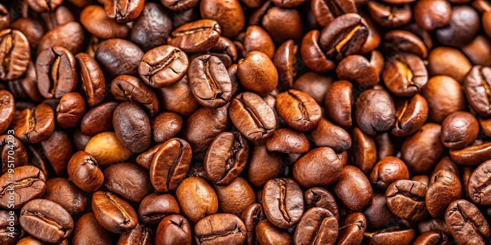 Close-up of the rough and textured surface of coffee beans