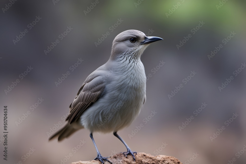 Greyish miner bird blurry nature background, Ai generated Greyish miner bird blurry nature background, Ai generated