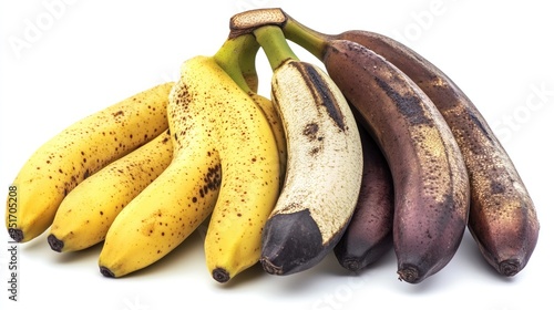 Bunch of Ripe and Unripe Bananas photo