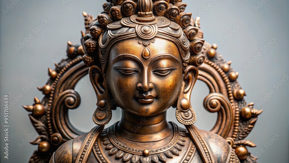 Obraz premium Bronze sculpture statue featuring intricate details and decorative art, bronze, sculpture, statue, high details