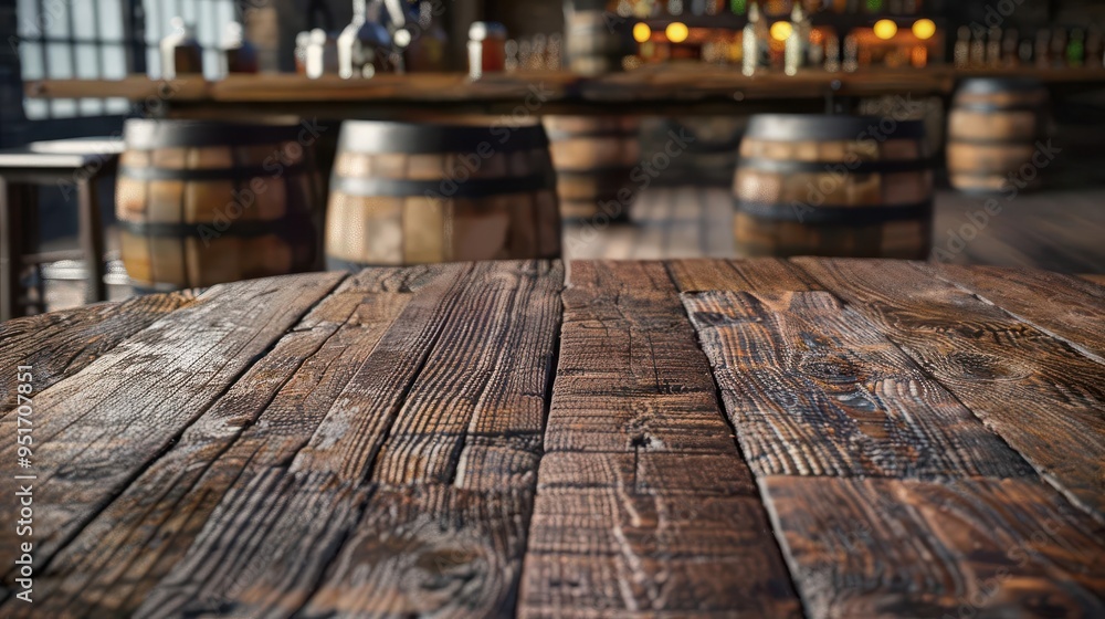 rustic wild west saloon wood table product display mockup perspective template 3d illustration rustic wild west saloon wood table product display mockup perspective template 3d illustration