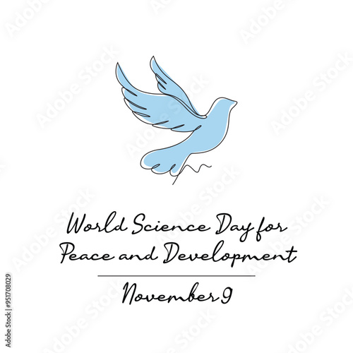 line art of World Science Day for Peace and Development good for World Science Day for Peace and Development celebrate. line art.