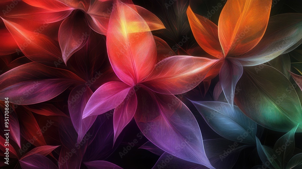 Vibrant leafy abstract in captivating Vibrant leafy abstract in captivating