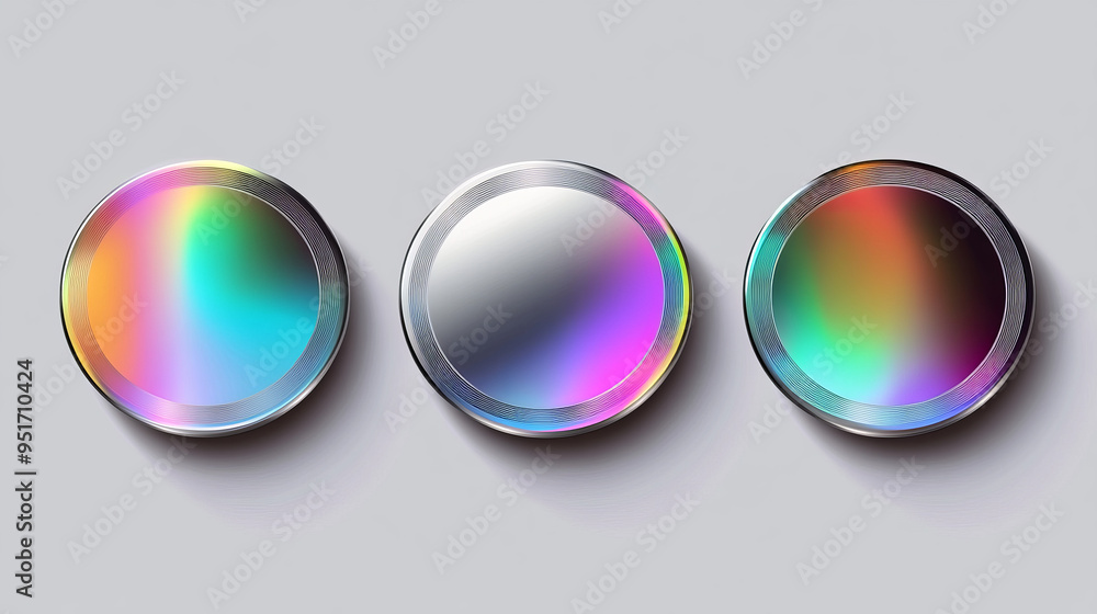 Hologram stickers and holographic labels with a silver texture ...