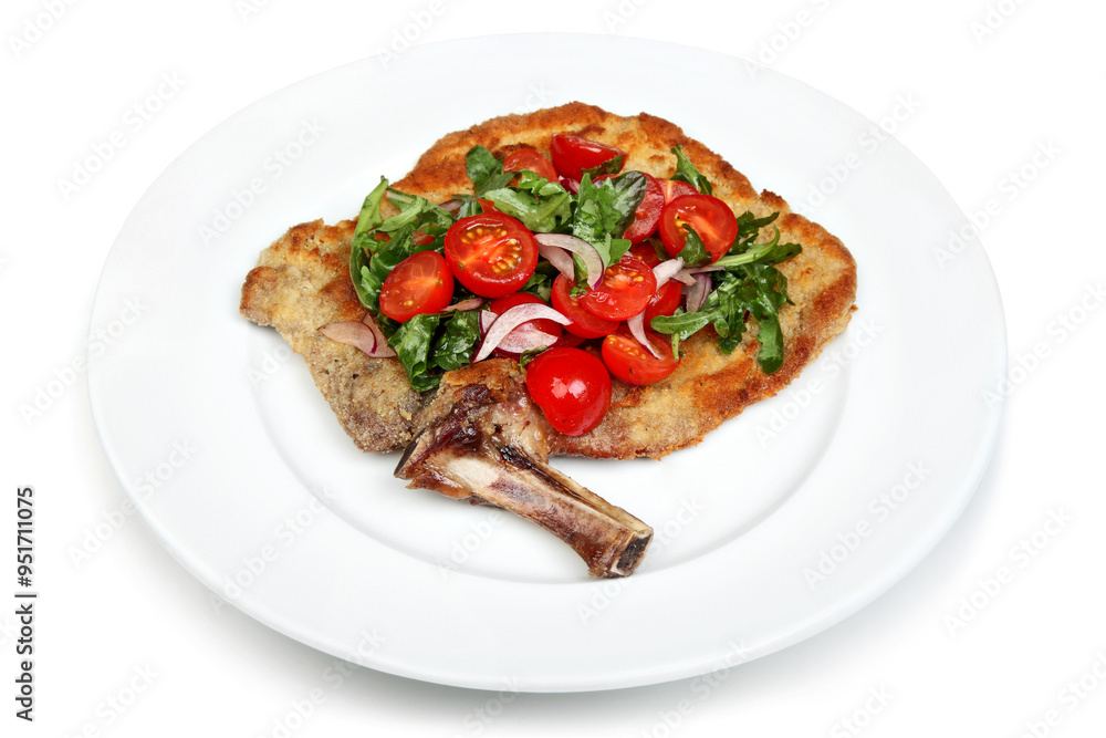 Grilled Meat Chop with Fresh Tomato Salad Grilled Meat Chop with Fresh Tomato Salad