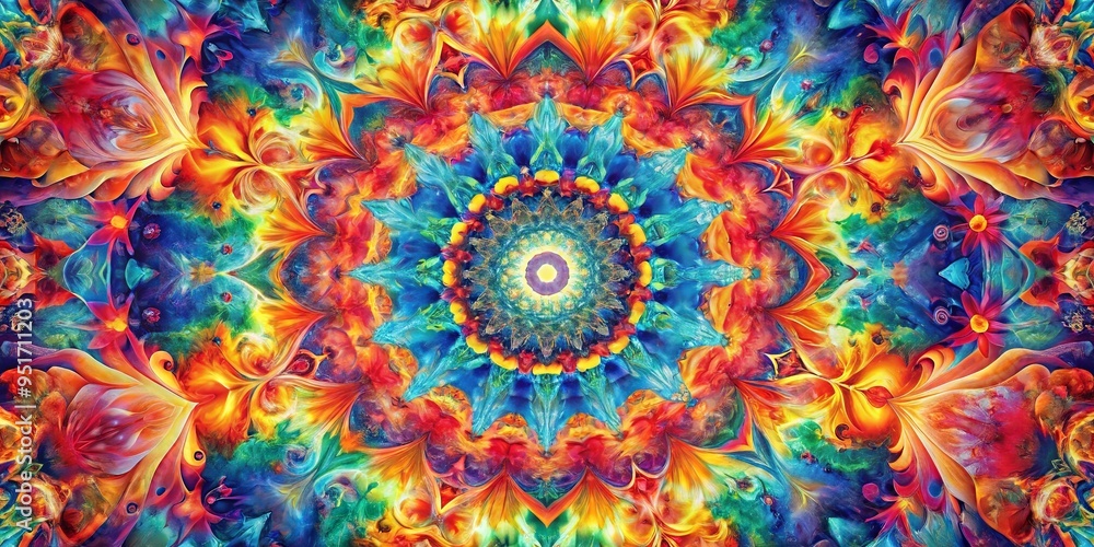Vibrant abstract painting representing a kaleidoscope of emotions Vibrant abstract painting representing a kaleidoscope of emotions
