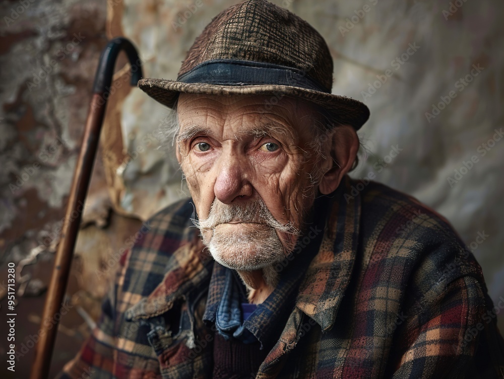 Portrait of an Elderly Man with a Pensive Gaze Portrait of an Elderly Man with a Pensive Gaze