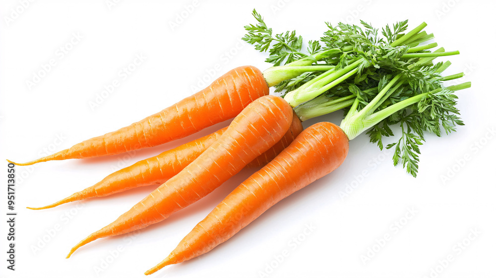 Fresh Organic Carrots with Green Tops Fresh Organic Carrots with Green Tops