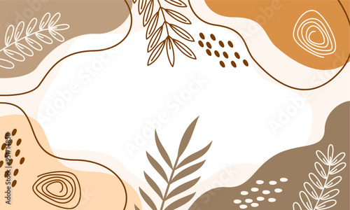 Flat abstract floral leaves background