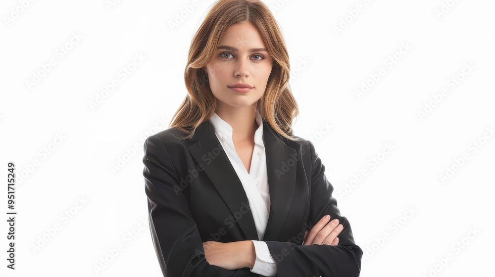 selfassured businesswoman standing confidently professional success and leadership concept isolated on white selfassured businesswoman standing confidently professional success and leadership concept isolated on white
