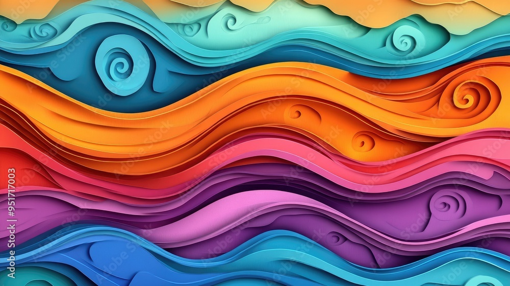 wavy background with paper cut style wavy background with paper cut style