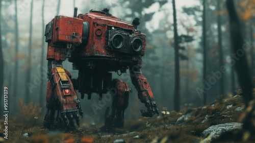 A Rusty Robot in the Woods