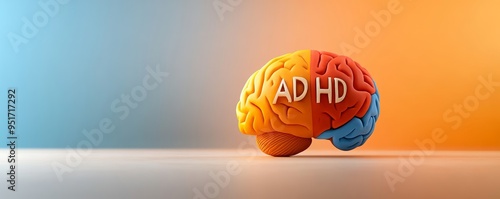 A Colorful Human Brain Made of Clay with the Letters 