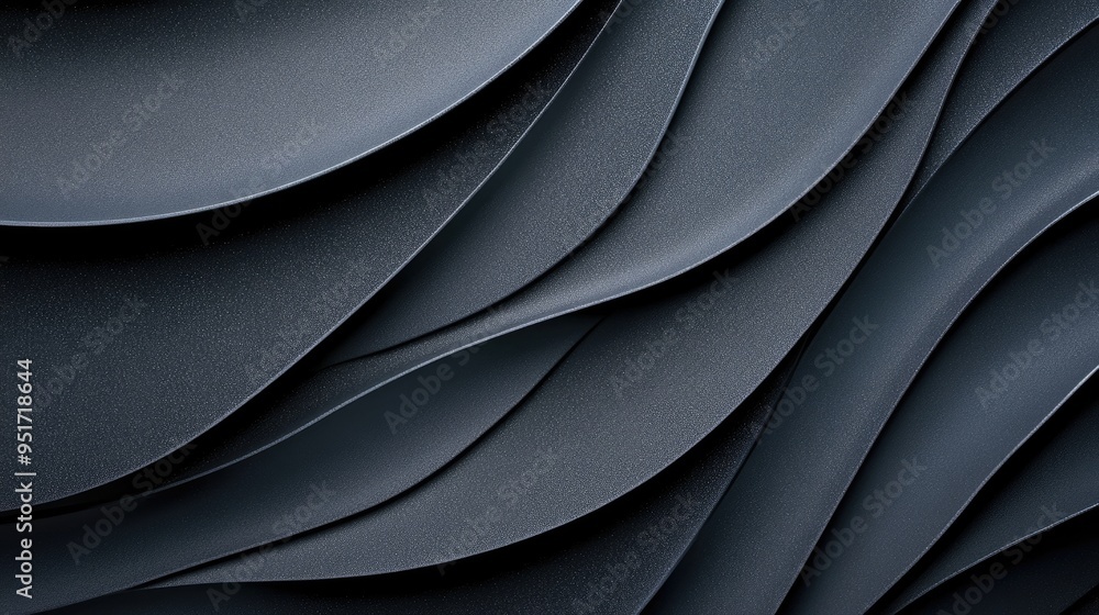 Elegant abstract background featuring flowing curves and waves in deep shades of black and gray, ideal for modern design projects. Elegant abstract background featuring flowing curves and waves in deep shades of black and gray, ideal for modern design projects.