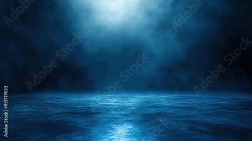 Serene Blue Gradient Background with Soft Shadows and Blurred Focus, Ideal for Calm and Relaxing Digital Art and Product Displays