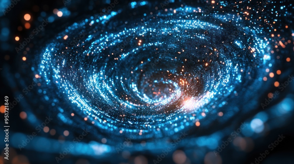 Abstract Blue and Orange Vortex Abstract Blue and Orange Vortex