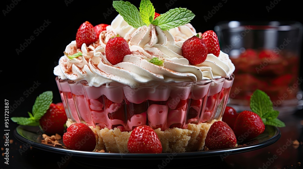 Delicious strawberry pie dessert with fresh Delicious strawberry pie dessert with fresh
