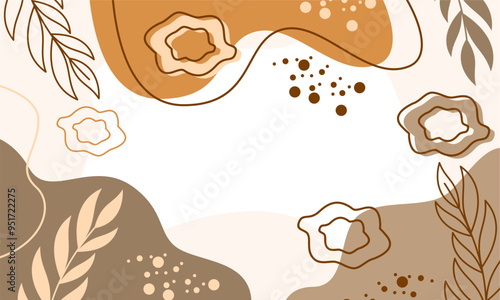 Flat abstract floral leaves background