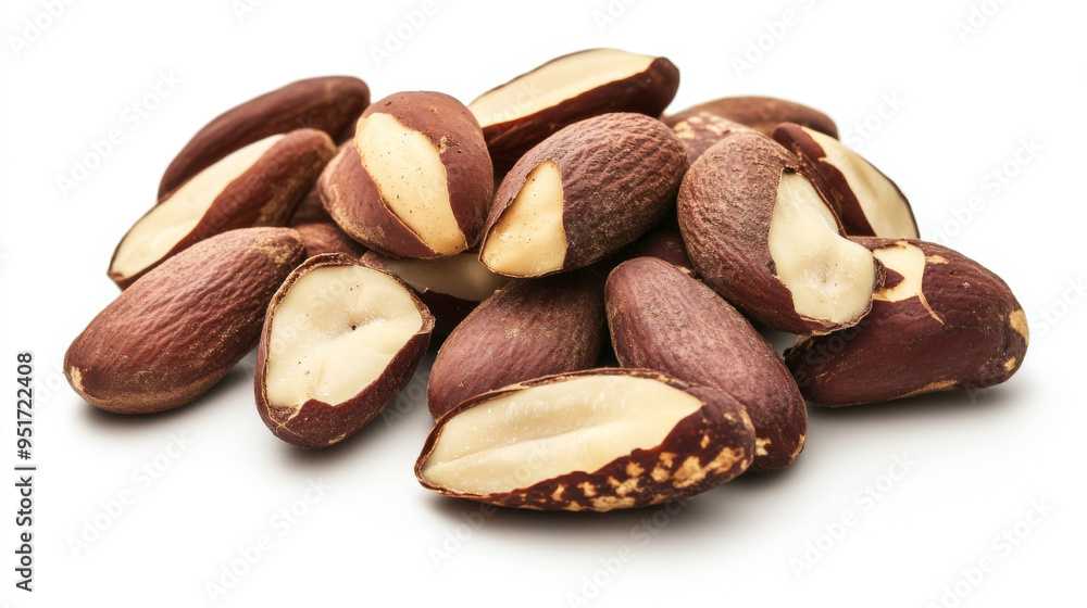 Savory Brazil nuts, isolated on a white background. Savory Brazil nuts, isolated on a white background.