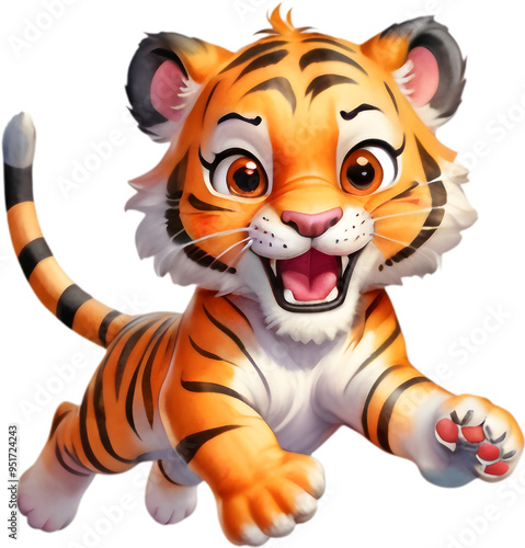 Adorable Tiger Cartoon Clipart for Kids and Crafts. 