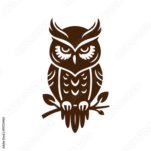 owl illustration vector flat design photo