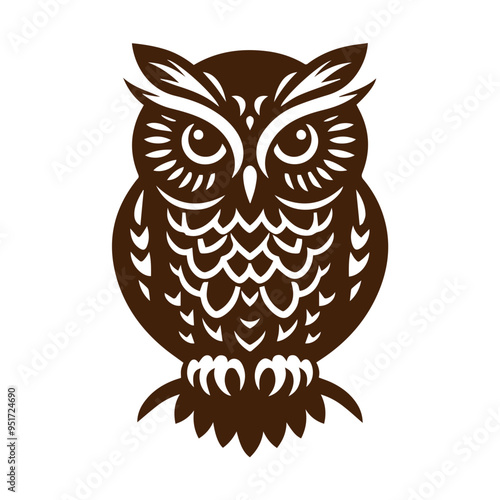 owl illustration vector flat design photo