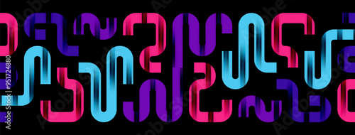 Dynamic waves, flowing lines, stripes vector geometric elements minimal pattern. Vector Illustration For Wallpaper, Banner, Background, Card, Book Illustration, landing page