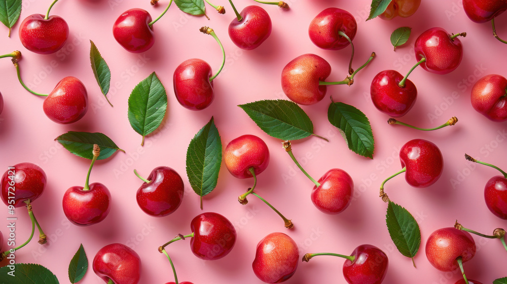 making a fun pattern on a cherry background making a fun pattern on a cherry background