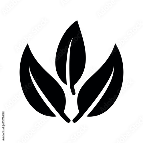 leaf sign symbol vector glyph color icon