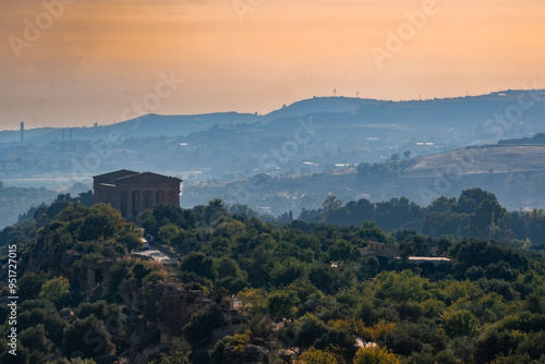 sunset in the valley of the temples agrigento
