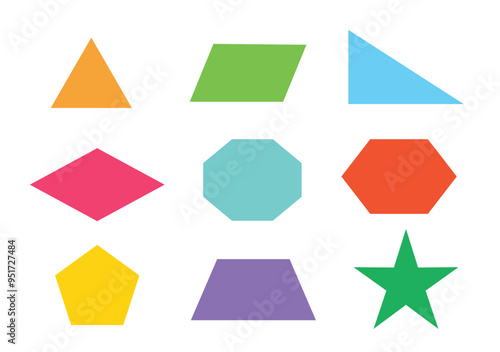 Free Download Geometric shape for mathematic, colorful icon, vector illustration. - GFXLoad