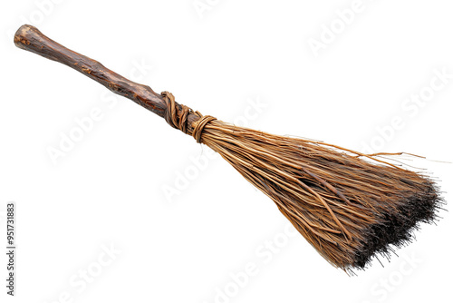 Wallpaper Mural A detailed image of a traditional witch's broom made from natural twigs and a sturdy wooden handle Torontodigital.ca