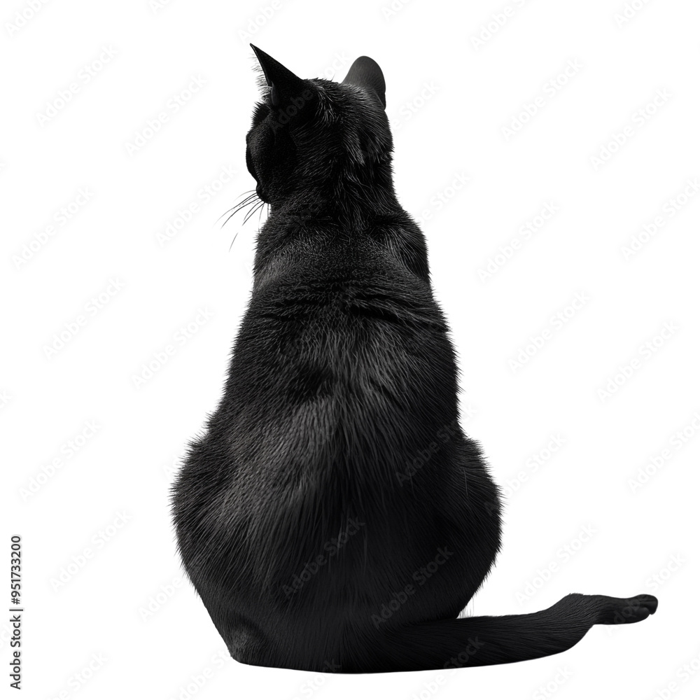 Black Cat Sitting with Back Turned Black Cat Sitting with Back Turned