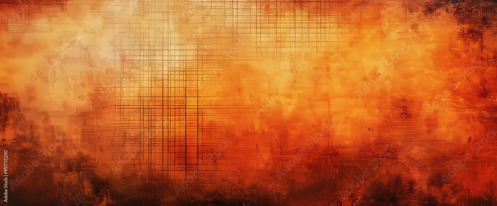 Obraz premium The watercolour gradient background for autumn halloween is orange and black