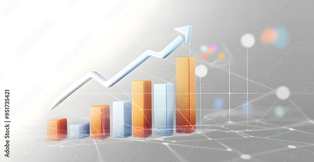 Growth arrow business graph on white success finance 3d background with investment financial profit market chart diagram data or digital report analysis marketing and economic professional strategy. Growth arrow business graph on white success finance 3d background with investment financial profit market chart diagram data or digital report analysis marketing and economic professional strategy.