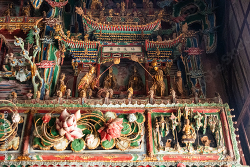 Gilded sculptures & painted statues art of the Ming and Qing Dynasties in Minor Western Heaven Mahavira Temple, Linfen, Shanxi Province, China - a famous ancient building in the game Black Myth Wukong photo