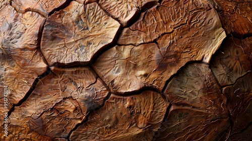 Detailed image of a coconut husk, revealing the rough and fibrous texture. The image captures the natural and tropical feel of the husk.