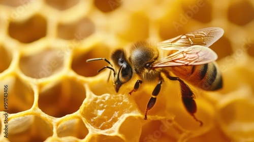 Honeybee on Honeycomb